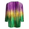thumbnail image 4 of successthop Women Mardi Gras Blouse Casual Oversized Plus Size Crewneck Top 3/4 Sleeve Shirt Color Changing Outfits 2XL, 4 of 5