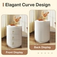 thumbnail image 6 of Tribesigns End Table with 3 Drawers, White Round Side Table for Living Room, Bedside Table NightStand for Bedroom with Storage, No Assembly, 6 of 8