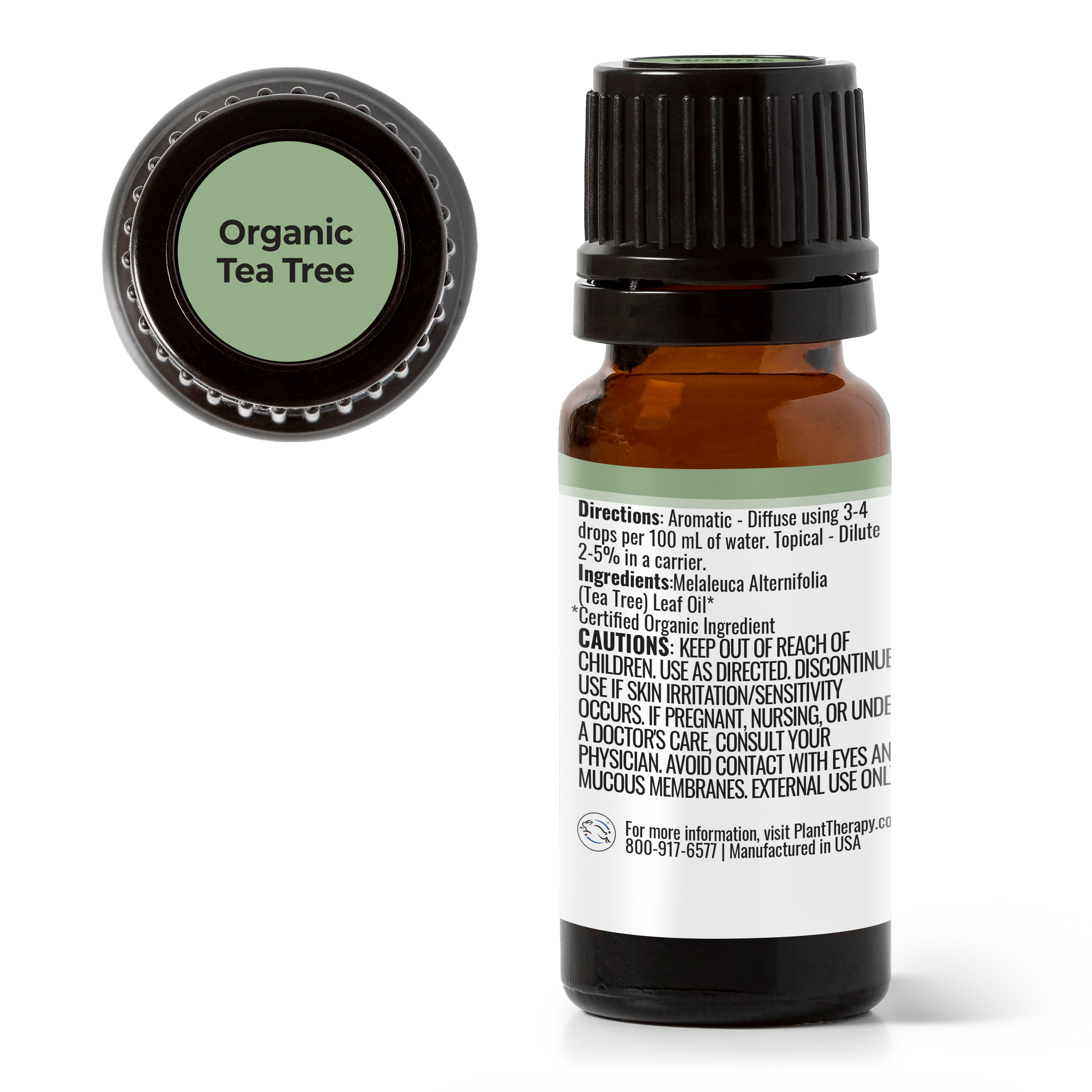 Plant Therapy Organic Tea Tree Oil (Melaleuca) 100% Pure, USDA Certified Organic, Undiluted, Natural Aromatherapy, Therapeutic Grade 10 mL (1/3 oz) - image 2 of 7