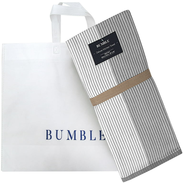 Bumble Towels Premium Kitchen Towels (20”x 28”, 6 Pack) - Large Cotton  Kitchen Hand Towels - Flat & Terry Towel - Highly Absorbent Tea Towels