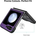 thumbnail image 5 of Case for Samsung Galaxy Z Flip 5 (2023) PU Leather Back & Hard PC Bumper Phone Case for Galaxy Z Flip 5 5G - Purple, 5 of 7