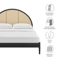 thumbnail image 4 of Platform Bed Frame, Queen, Black, Rattan, Wood, Hotel Bedroom, Modern Contemporary, HB38241, 4 of 10