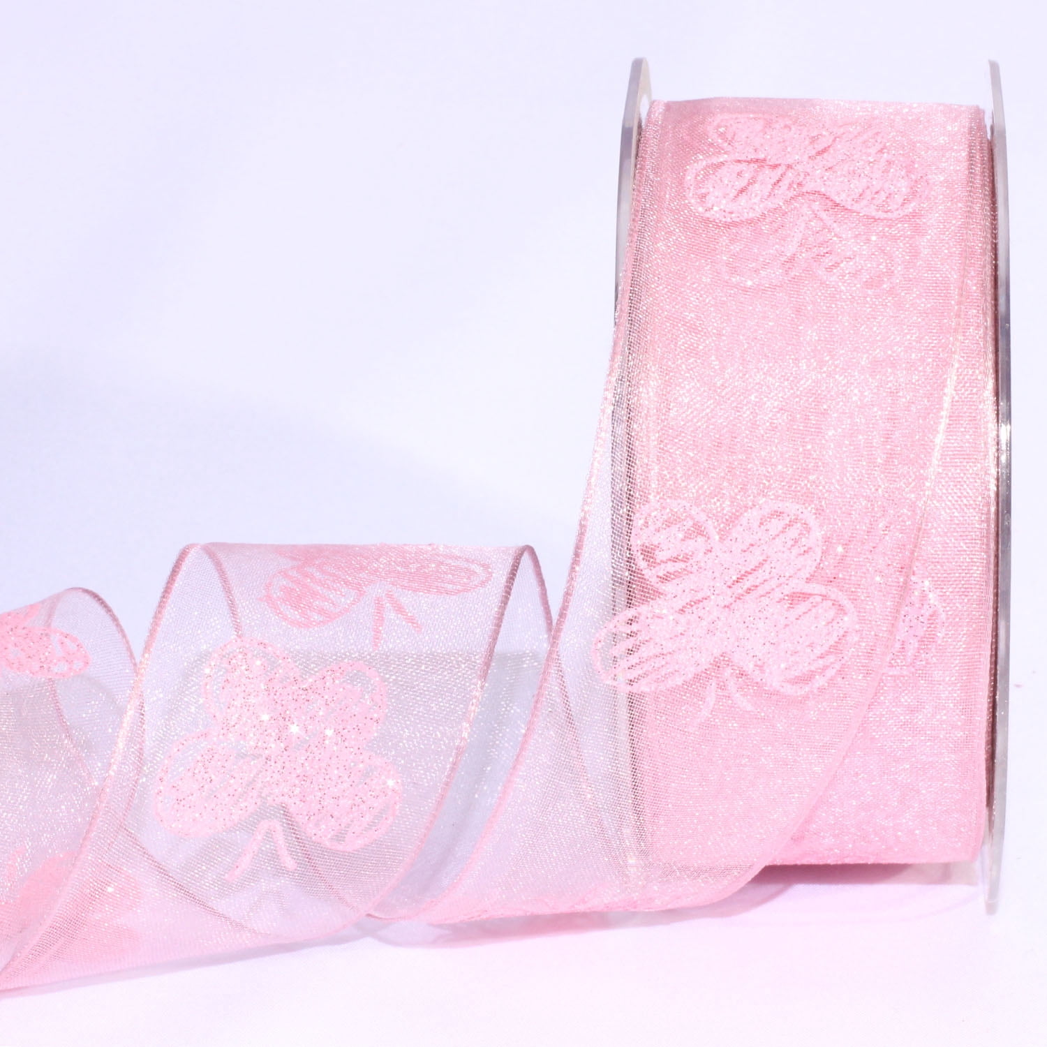 The Ribbon People Baby Pink Spring Butterfly Wired Craft Ribbon 1.5" x 27 Yards