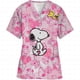 thumbnail image 3 of Ropa de mujer Estampado de dibujos animados de Snoopy Cuello en V Ropa de trabajo para mujer Tops Manga corta Con bolsillos Uniforme médico de enfermería, 3 of 5