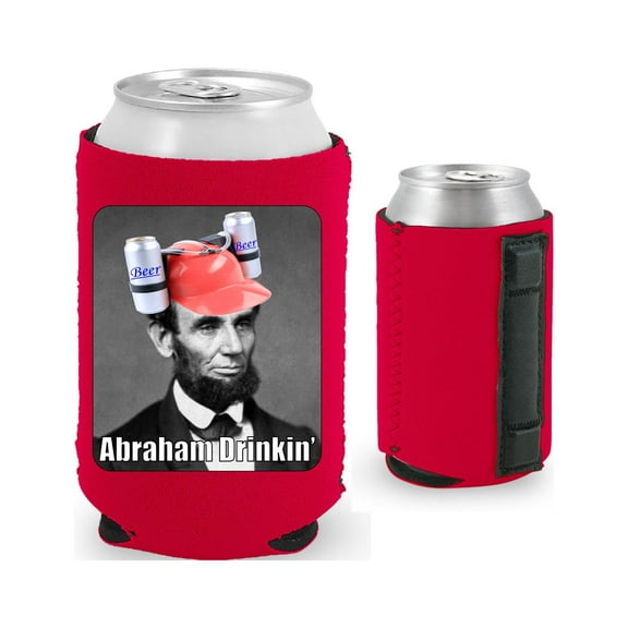 Abraham Drinkin' Magnetic Can Coolie (Red)