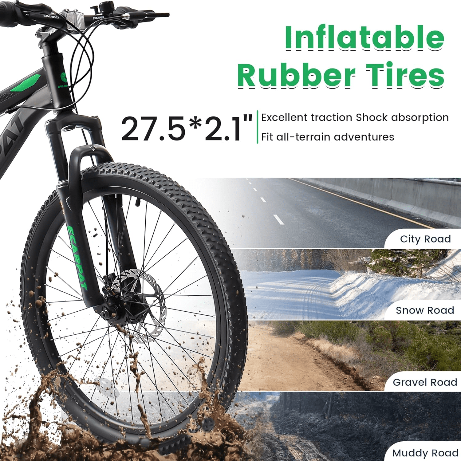 ESRIDOM 27.5" Mountain Bike for Adults, 21 Speed Full Suspension MTB, Dual Disc Brakes, High Carbon Steel Frame, 85% Pre-Assembled, for Men & Women