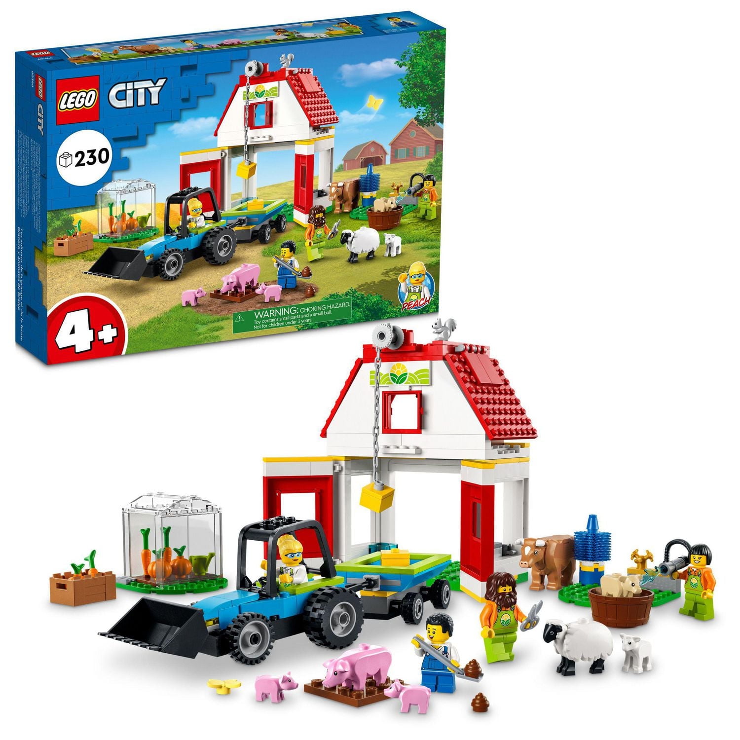 LEGO City Farm Barn & Farm Animals 60346 Toy Building Kit (230 Pieces)