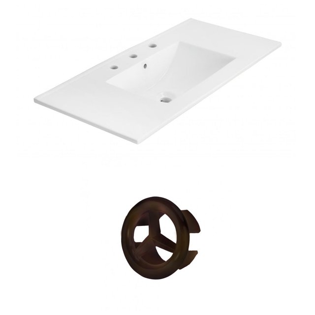 American Imaginations 16.5-in. W 3H8-in. Ceramic Top Set In White Color AI-20993