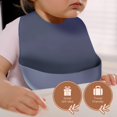 thumbnail image 4 of Baberos de silicona Baby Pick 2 unidades impermeables y libres de BPA color azul pizarra, 4 of 7