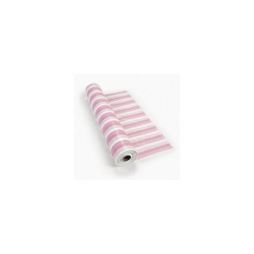 Pink / White Striped Tablecloth. 40" X 100 Ft. Plastic - Walmart.com