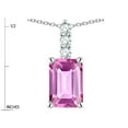 thumbnail image 2 of Star K � 8x6mm Octagon Emerald Cut Created Pink Sapphire Three Stone Pendant Necklace, 2 of 9