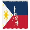 thumbnail image 3 of Ambesonne Phillipine Shower Curtain, Map and Flag of Country, 69"Wx75"L, Multicolor, 3 of 3