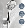 thumbnail image 2 of 1pc Wall Mounted Shower Head Holder, Adjustable Handheld Shower Head Bracket, Shower Head Adhesive Base, Bathroom Accessories, 2 of 4