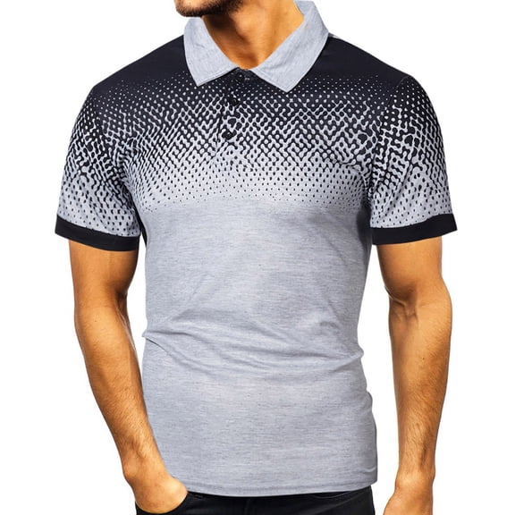 Mens Shirt Short Sleeve Moisture-Wicking Performance Golf Shirt Casual Tie Dye Slim Fit Shirts(Available in Big & Tall)