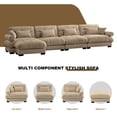 thumbnail image 6 of TUANLUO 166" L-Shaped Sectional Couches and Sofas, Oversized 4-Seat Sectional Couch for Living Room, Velvet Modular Sectional Sofa with Reversible Ottoman, Camel, 6 of 9