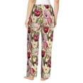 thumbnail image 3 of Naloa Tulips Flowers Print Women’s Ultra-Soft Comfy Pajama Lounge Pants with Pockets & Drawstring, 3 of 8