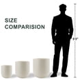 thumbnail image 4 of FOUKUS 9.8",11.4",13" Dia Round Concrete-like Plastic Planter Set of 3, Modern Style Large Cylindrical Plant Pot with Drainage Hole for Indoor Outdoor Patio, Beige, 4 of 6