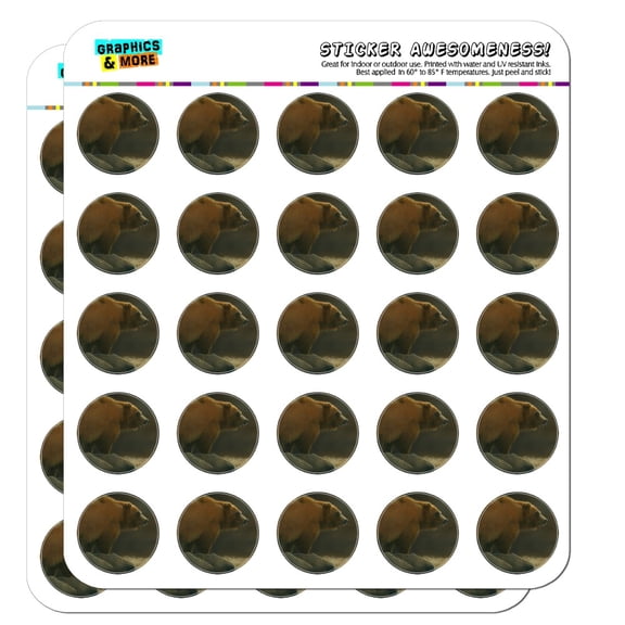 Grizzly Bear in the Morning Glow Planner Calendar Scrapbooking Crafting Stickers