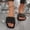 Black, variant on Eltusu Women Flat Slide Sandals, Fashion No Slip PU Open Toe Summer Shoes Black Size 7