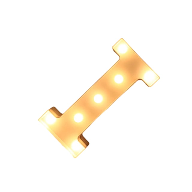 Inteprter Letra Luz Lámpara de noche Lámparas Alfabeto Negocios Linterna luminosa Resplandor Boda Bar Noche Hogar Cumpleaños Iluminación navideña yo 140g