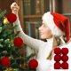 thumbnail image 1 of Juego de 6 bolas de espuma de lana para árbol de Navidad, adornos navideños para árbol de Navidad, juego de bolas de espuma de lana para fiesta., 1 of 5