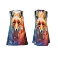 thumbnail image 7 of Rateoe Color Splash Fox Portrait Pattern Women’s Sleeveless Dress,Casual Summer Dress,A-line Sleeveless Dress Versatile Summer Dress Stylish Day Dress, 7 of 7