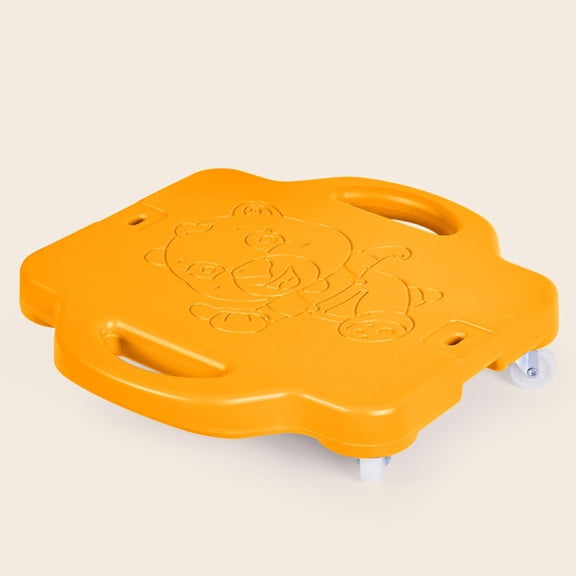 Colaxi Floor Board Physical Education Skateboard Sport Flat Scooter Sitting Board for Activities Backyard Home Outdoor Yellow