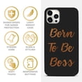 thumbnail image 4 of Case Yard Wooden Case for iPhone-12/12-Pro Soft TPU Silicone cover Slim Fit Shockproof Wood Protective Phone Cover for Girls Boys Men and Women Supports Wireless Charging Born To Be Boss Design, 4 of 7