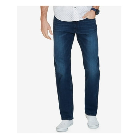 NAUTICA Mens Blue Straight Leg Relaxed Fit Jeans W44/ L30