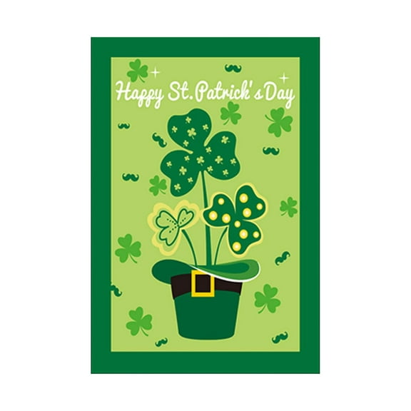 EUDIDV Irish Day St. Patrick's Day Linen Garden Flags Patio Decor Flags Holiday Background Flags Outdoor Garden Decor Patio Lucky Charm Products
