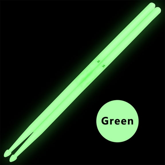 1 Pair with 5A Fluorescent Drum Sticks,luminous Drumstick Set Blue Green
