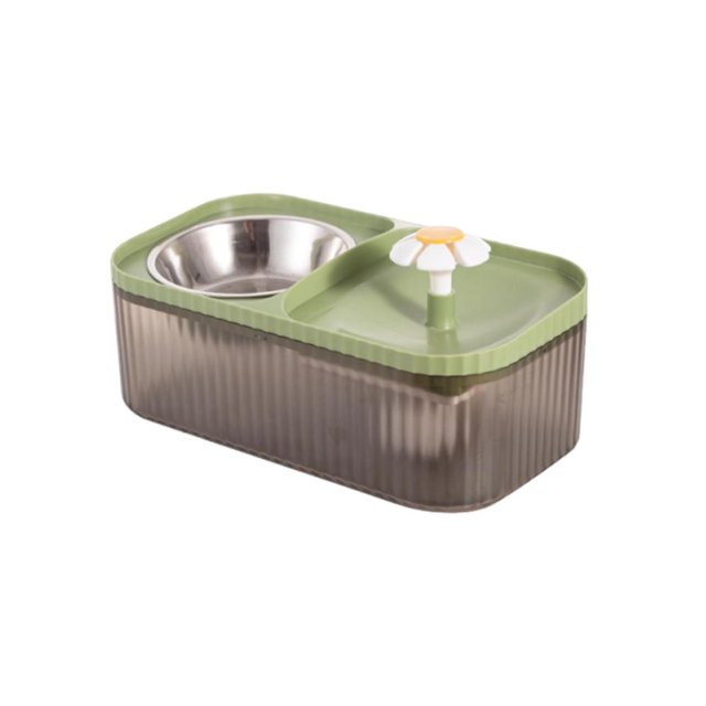 Feltree Portable 3.5L Smart Pet Feeder with Siphon Refill, Dry/Wet Separation Automatic Food & Water Dispenser for Travel Use