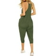 thumbnail image 7 of Women's Loose Sleeveless Jumpsuits Capris Spaghetti Strap Harem Capri Pants Casual Romper Overalls Summer Outfits (XL, Green), 7 of 7