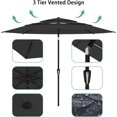 thumbnail image 4 of MOUMON 11Ft Patio Umbrella, Vented Outdoor Table Market Umbrella with Crank Lift & Tilt, Large Outdoor Umbrellas with Iron Ribs, for Garden, Lawn, Yard, Poolside, No Base, 4 of 7