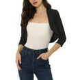 thumbnail image 4 of INSPIRE CHIC Bolero Shrugs for Women's Collared Shrugs for Dress XS Black, 4 of 5