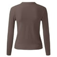 thumbnail image 7 of Baberdicy Knit Cardigan Womens Solid Button Down Long Sleeve Classic V Neck Knit Cardigan Sweater Casual Shorts ( Brown S ), 7 of 7