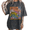 2-Black, variant on Women's Black Colorful Daisy Grid Vintage Washed T-Shirt Short Sleeve Summer Casual Top