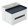 thumbnail image 1 of Caja de pañuelos con diseño de rejilla para almacenamiento, apertura en arco, extracción más suave, multifuncional, de plástico, moderna, para el hogar., 1 of 14