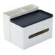 thumbnail image 1 of Caja de pañuelos con diseño de rejilla, apertura de arco, extracción más suave, soporte de pañuelos moderno de plástico multifuncional para el hogar, 1 of 5