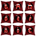 thumbnail image 2 of Yidarton Christmas Pillowcase Red Plaid Short Plush Square Pillow Cover Letter Printing Series Cushion Cover, 2 of 5
