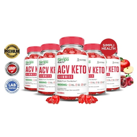 (5 Pack) Simpli Health Keto ACV Gummies 1000MG Dietary Supplement 300 Gummys