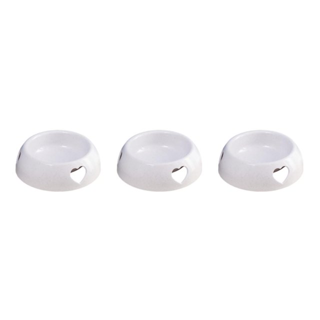 maskred Cute And Fashionable Love Shaped In Plastic Dog Bowl And Multiple grey large size 3Set