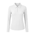 thumbnail image 6 of ClodeEU Women's UPF 50+ Sun Protection Long Sleeve Half Zip Top with Notch Collar ,Lightweight Athletic Hiking Shirt White,Womens Plus L, 6 of 6