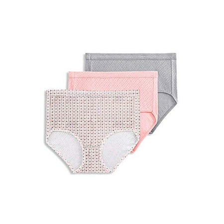 

Jockey Women s Underwear Elance Breathe Brief - 3 Pack Silver Fox/Spotty Dot/Blushing Rose 6