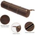 thumbnail image 4 of ABPETE Genuine Leather Pencil Case, Full-Grain Cowhide Leather Pouch, Small Pencil Pouch for Men, Vintage Pen Bag for Adults, Stationery Organizer Case for Work & Travel-Cylinder-Coffee, 4 of 15