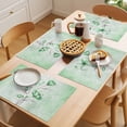 thumbnail image 5 of Green Flowers Placemats Set of 8 Spring Floral Elegant Pastoral Botanical Place Mats Indoor Wipeable Table Mats Washable Cloth Dining Table Placemats for Kitchen Holiday Party Home Decor 13x19 Inch, 5 of 9