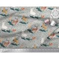 thumbnail image 2 of Soimoi Poly Georgette Fabric Rabbit,Sheep & Deer Kids Print Fabric by The Yard 42 Inch Wide, 2 of 3