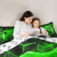 thumbnail image 4 of Homewish Kids Game Console 7pcs Bedding Comforter Set,Modern Video Game Queen Bedding Sets,Green Black Queen Sheet Sets For Boys,Breathable Home Decor Reversible, 4 of 8