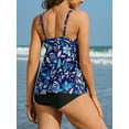 thumbnail image 5 of Sociala Double Straps Swim Tops for Womens Loose Fit Tankini Tops UPF50+ V Neck Swimsuit, 5 of 6