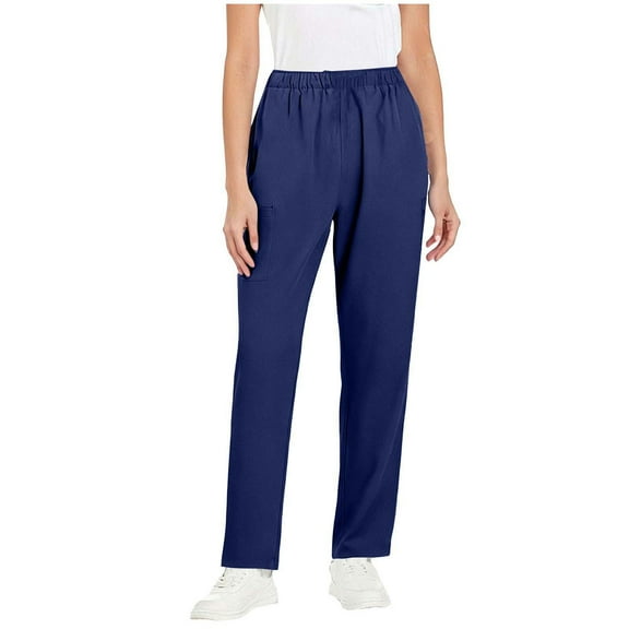 Kukoosong Slim Straight Pants for Women, Women's Solid Color Straight Barrel Elastic Waist Nursing Worker Pants, Palazzo Pants
